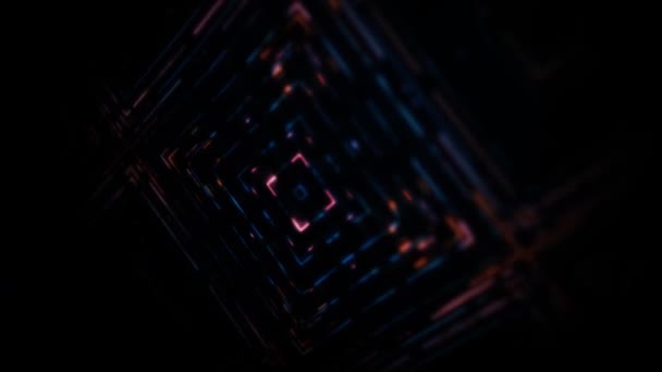 Abstrato Digital Luzes Caleidoscópio Tecnologia Animação — Vídeo de Stock