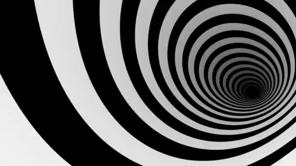 Аннотация Black White Stripe Tunnel Background Loop Animation Abstract Background — стоковое видео