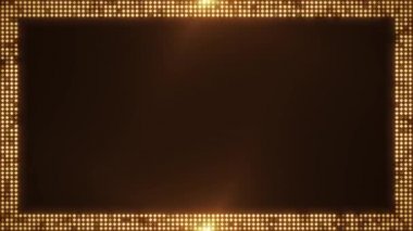 Soyut Dijital Led Lights Çerçeve İmza Animasyon Çerçevesi / 4k Soyut bir altın çerçeve arka planı Dijital kare ışık parıltısı ve parlayan noktalar dikişsiz döngü