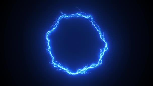 Elektrische Thunder Strikes Circle Action Loop Animatie Van Een Dynamische — Stockvideo