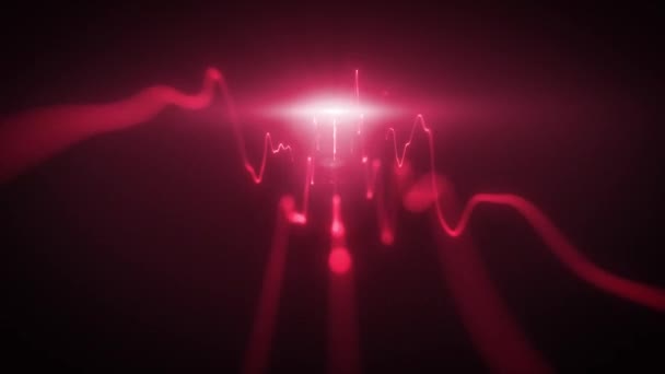 Abstract Glowing Lines Waving Hintergrundschleife Animation Eines Abstrakten Fraktalen Hintergrunds — Stockvideo