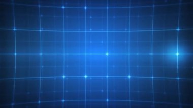 Soyut Bilgisayar Teknolojisi Arkaplan Döngüsü / 4k Soyut dijital teknoloji arka planının ızgarası ve dikişsiz döngüye yakınlaşan çizgileri