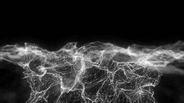 Abstract Fractal Patterns Technology Motion Background/ 4k animation of a cool motion technology background with fluid low polygons, lines and dots spinning seamless looping