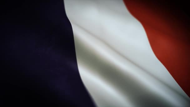 Bandera Francia Ondeando Fondo Texturizado Bucle Animación Fondo Bandera Francia — Vídeos de Stock