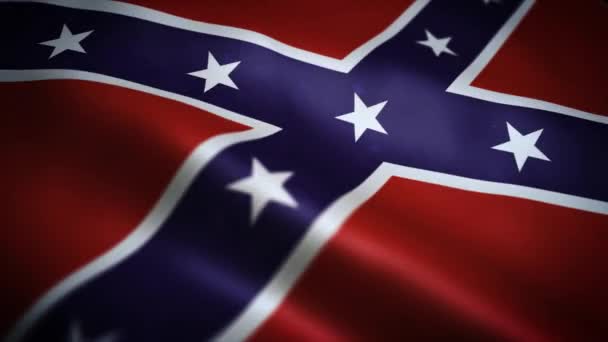 Usa American Confederate Flag Teksturowane Tło Pętla Animacja Usa Teksturowane — Wideo stockowe