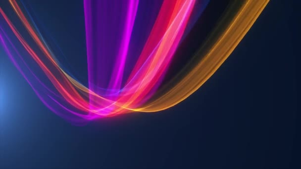 Abstract Gloeiende Rainbow Light Energy Strokes Achtergrond Loop Animatie Van — Stockvideo