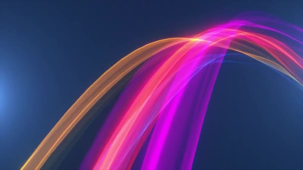 Abstract Gloeiende Rainbow Light Energy Strokes Achtergrond Loop Animatie Van — Stockvideo