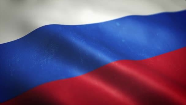 Rusia Bandera Fondo Ondeando Seamless Looping Animación Fondo Bandera Rusa — Vídeos de Stock