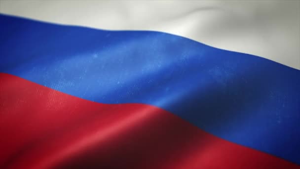 Rusia Bandera Fondo Ondeando Seamless Looping Animación Fondo Bandera Rusa — Vídeo de stock