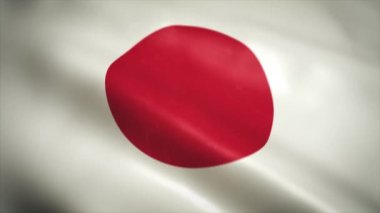 Japon Bayrak Arkaplanı Dalgalanan Kusursuz Döngülü / 4k animasyon klasik bir grunge desenli Japon bayrağı arka planı, rüzgar ve kumaş efektleri pürüzsüz döngü