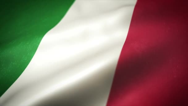 Italiaanse Vlag Zwaaien Textuur Achtergrond Loop Animatie Van Een Golvende — Stockvideo