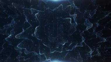 Soyut Parlak Ağ Dalgalama Fx 'i Ekstra Desenli Arkaplan Döngüsü / 4k soyut bir fraktal arkaplan parlayan ağ çizgileri ve pırıldayan lensler ve pürüzsüz döngü