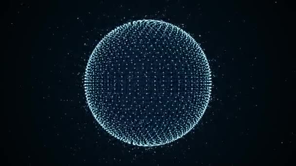 디지털 스파이 Digital Sphere Glowing Flowing Loop Animation Digital Technology — 비디오