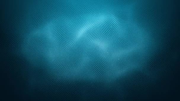 Abstract Glowing Mesh Waving Lens Background Loop Animation Abstract Fractal — Stock Video