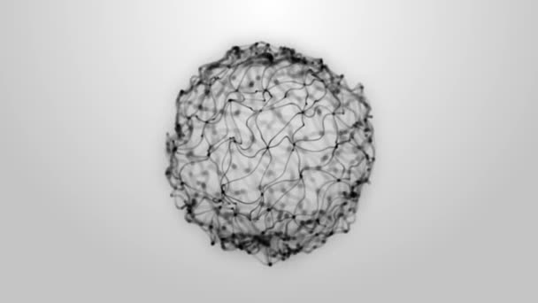 Absztrakt Fractal Wire Sphere Háttér Zökkenőmentes Hurkolás Animáció Absztrakt Technológiai — Stock videók