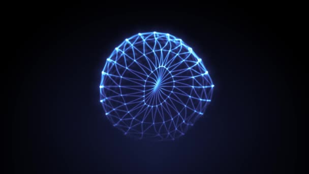 Streszczenie Fractal Wire Sphere Tło Bezproblemowe Pętlowanie Animacja Abstrakcyjnego Tła — Wideo stockowe