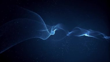 Soyut Işık Akan Parçacıklar Manzarası Fx Fground Döngüsü / 4k soyut bir fraktal parçacık animasyonu parlayan ağ çizgileri ve pırıl pırıl parlayan lensler ve pürüzsüz döngüler