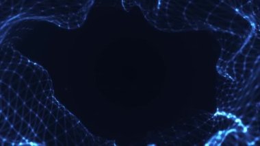 Soyut 3d Fraktal Kablo Küresi Kusursuz Döngüsüz Döngüleme / 4k Soyut bir teknoloji arka planının kablo küresi dalgalanması ve akışkan dikişsiz döngüsü