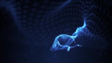 Soyut 3d Fraktal Kablo Küresi Kusursuz Döngüsüz Döngüleme / 4k Soyut bir teknoloji arka planının kablo küresi dalgalanması ve akışkan dikişsiz döngüsü