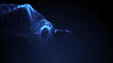 Soyut 3d Fraktal Kablo Küresi Kusursuz Döngüsüz Döngüleme / 4k Soyut bir teknoloji arka planının kablo küresi dalgalanması ve akışkan dikişsiz döngüsü