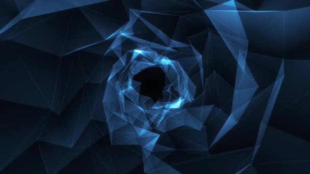 Abstraktní Fraktální Low Polygons Landscape Tunnel Loop Animace Abstraktní Nízké — Stock video