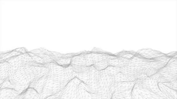 디지털 Low 폴리곤 백그라운드 애니메이션 표면과 회전및바 루프의 추상적 프랙탈 — 비디오