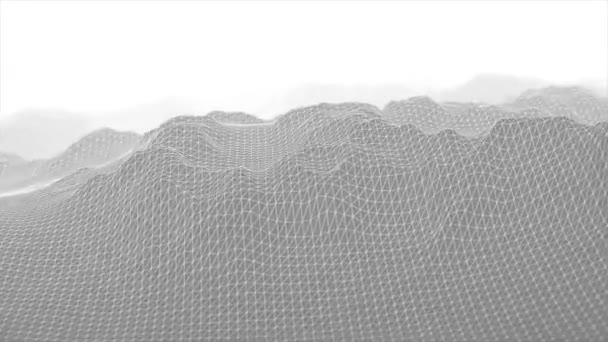 Abstrait Digital Low Polygons Mountains Flight Arrière Plan Boucle Animation — Video