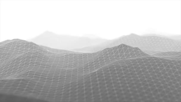 Abstracto Digital Bajo Polígonos Montañas Vuelo Fondo Bucle Animación Abstracto — Vídeos de Stock