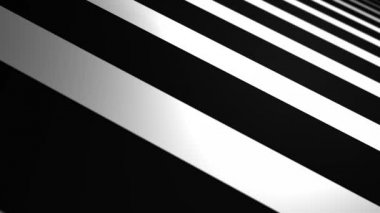 Soyut 3d Minimal Stripes Ortalama Arkaplan Döngüsü / 4k Soyut siyah ve beyaz en az 3d çizgili arka plan bulanıksız odak döngüsü