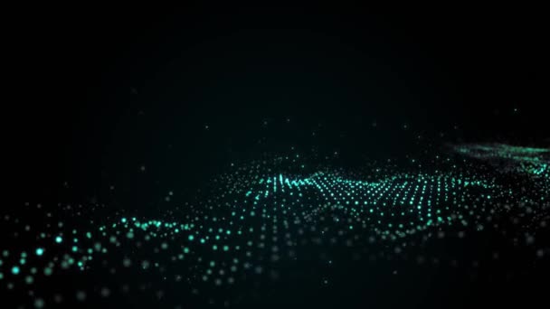 Abstract Digital Particles Field Achtergrond Loop Animatie Van Een Abstracte — Stockvideo