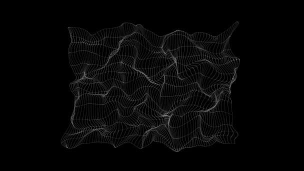 Abstrakti Digital Mesh Shape Taustaa Loop Animaatio Abstrakti Fraktaali Digitaalinen — kuvapankkivideo