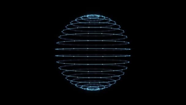 Boîte Sphère Avec Boucle Rotation Des Traits Lumineux Animation Fond — Video