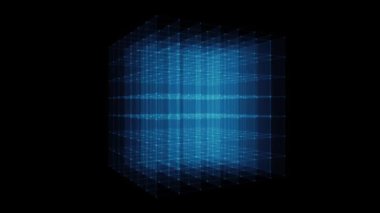 3d Küp Kutusu Parlayan Vuruşlar Dönen / 4k animasyonlu soyut minimum arkaplan ve ana hatlı küp logosu dönen