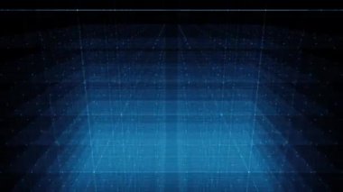 3d Küp Kutusu Parlayan Vuruşlar Dönen / 4k animasyonu ile özetlenmiş küp logosu dönen soyut minimal teknoloji arkaplanı