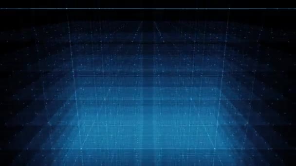 Caixa Cubo Com Traços Brilhantes Spinning Animação Fundo Tecnologia Mínima — Vídeo de Stock