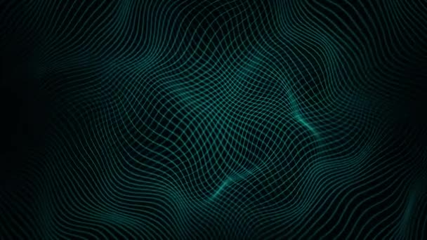 Абстрактні Лінії Wave Фонова Петля Анімація Абстрактних Фрактальних Цифрових Ліній — стокове відео