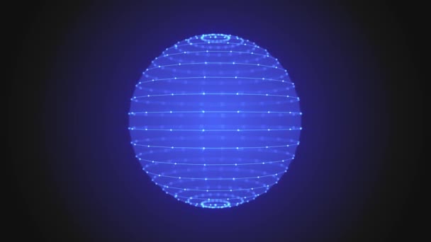 Sphere Box Glowing Strokes Spinning Loop Animatie Van Een Abstracte — Stockvideo