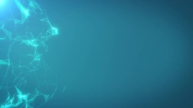 Soyut Plexus Dijital Fx Teknoloji Arkaplan Döngüsü / 4k soyut teknoloji animasyonu ağ dijital veri kavramı ve iletişimi için hareketli çizgiler ve noktalar