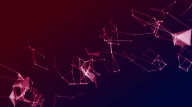 Soyut Dijital Veri Pleksi Teknolojisi Soyut bir pleksus şekil teknolojisi animasyonu Ağ dijital veri konsepti ve iletişimsiz döngüsü için hareketli çizgiler ve noktalar