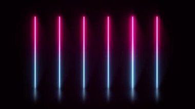 Arrows Technology Neon Design Arkaplan Döngüsü / 4k Soyut bir arkaplan canlandırması Neon parıldayan ok ile ofset hareketi sol ve sağ dipsiz döngü