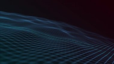 Soyut Dalga Çizgileri Fx Asgari Arkaplan Döngüsü / 4k Soyut bir arkaplan canlandırması En az fraktal parçacık çizgileri sallanıyor ve kusursuz döngüler