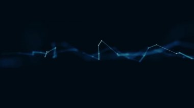 Soyut Dijital Veri Pleksi Teknolojisi Soyut bir pleksus şekil teknolojisi animasyonu Ağ dijital veri konsepti ve iletişimsiz döngüsü için hareketli çizgiler ve noktalar