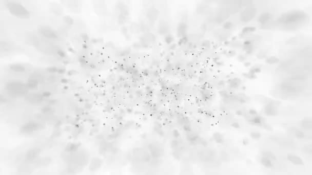 分形粒子爆炸向点状网格转移抽象过渡背景下的网格背景 4K动画 分形粒子爆炸从混沌运动缓慢转换为最小设计点状网格 — 图库视频影像