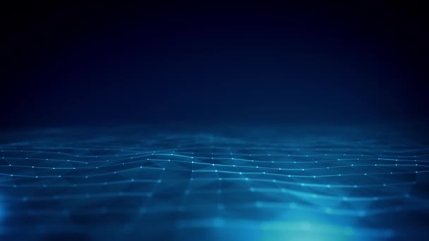 Lignes et points abstraits Technologie numérique Arrière-plan Animation en boucle / 4k d'un arrière-plan technologique abstrait avec lignes et points mobiles pour le concept de données numériques réseau et la communication en boucle transparente