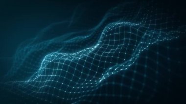 Soyut Dijital Ağ Şekli Fx Arkaplan Döngüsü / 4k Soyut bir fraktal dijital ağ arka planının bulanık odaksız döngü ile canlandırması