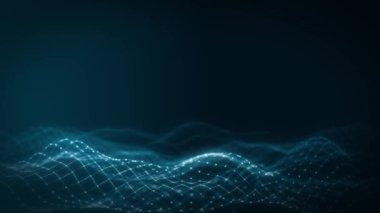 Soyut Dijital Ağ Şekli Fx Arkaplan Döngüsü / 4k Soyut bir fraktal dijital ağ arka planının bulanık odaksız döngü ile canlandırması