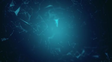 Soyut çizgiler ve Noktalar Dijital Teknoloji Arkaplan Döngüsü / 4k soyut teknoloji animasyonu ağ dijital veri kavramı ve iletişimsiz döngü için hareketli çizgiler ve noktalar