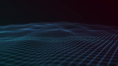 Soyut Dalga Çizgileri Fx Asgari Arkaplan Döngüsü / 4k Soyut bir arkaplan canlandırması En az fraktal parçacık çizgileri sallanıyor ve kusursuz döngüler