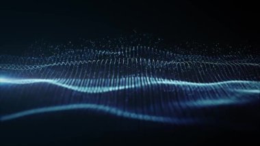 Soyut Dijital Ağ Şekli Fx Arkaplan Döngüsü / 4k Soyut bir fraktal dijital ağ arka planının bulanık odaksız döngü ile canlandırması