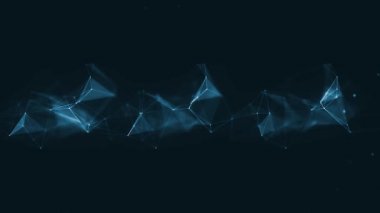 Soyut Dijital Veri Pleksi Teknolojisi Soyut bir pleksus şekil teknolojisi animasyonu Ağ dijital veri konsepti ve iletişimsiz döngüsü için hareketli çizgiler ve noktalar